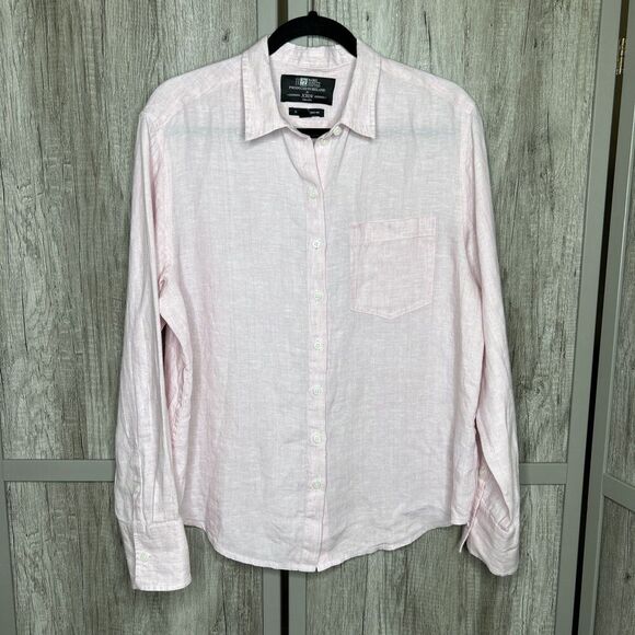J Crew Garcon Classic Shirt in Baird McNutt Irish linen Size 10 Pink - Picture 6 of 8